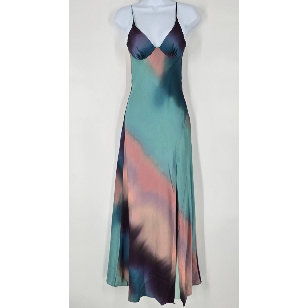 Hutch Emmaline Bustier Maxi Dress in Teal Gradient Size XXS NEW
